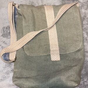 Grey and White satchel crossover bag